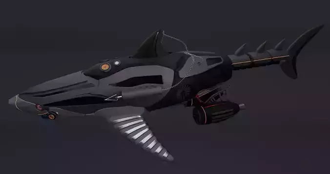 CiFi Robo-shark High poly model 3D model