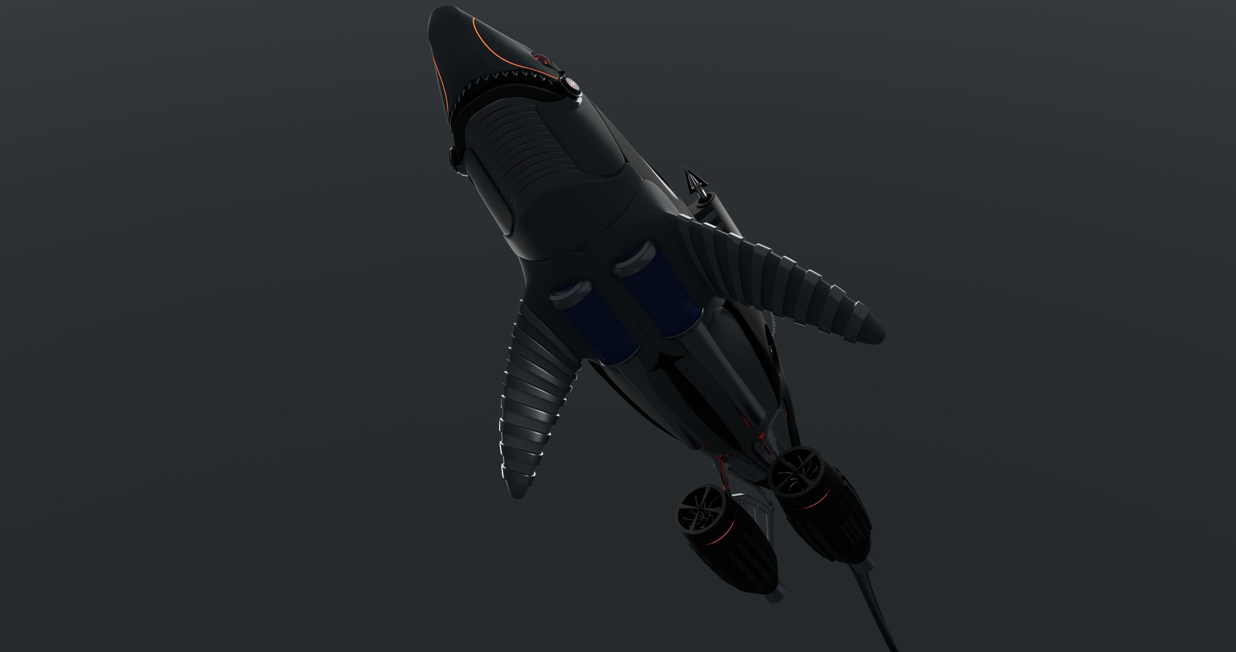 CiFi Robo-shark High poly model 3D model_2