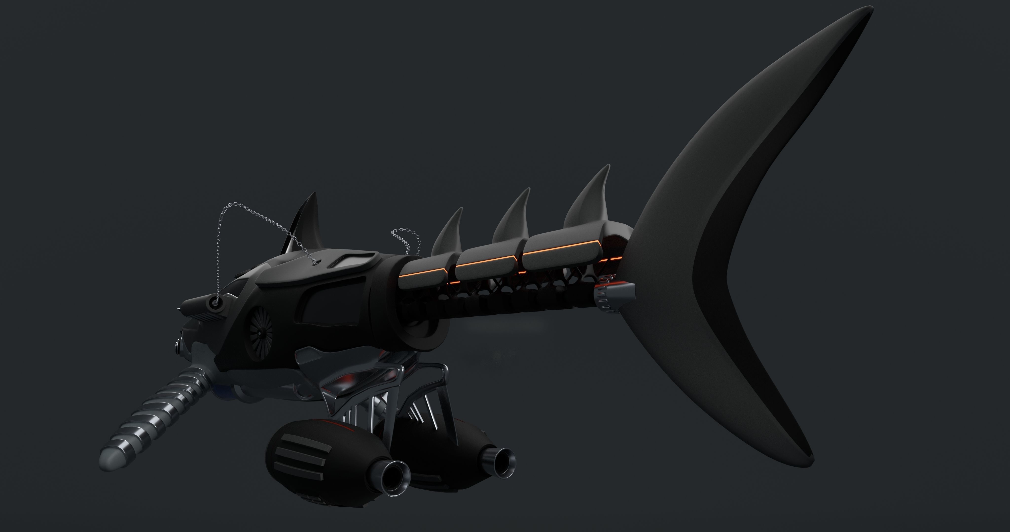 CiFi Robo-shark High poly model 3D model_5