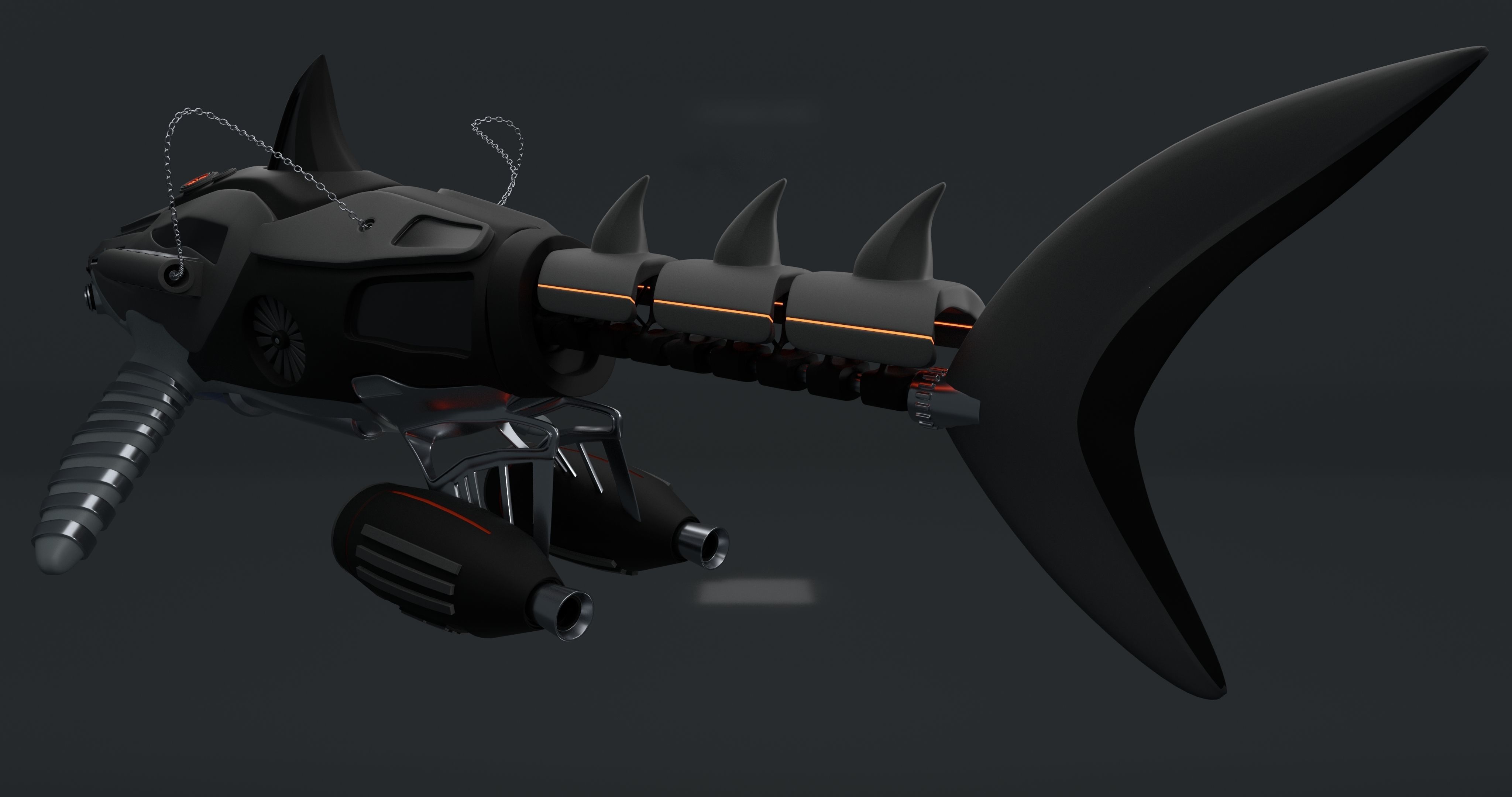 CiFi Robo-shark High poly model 3D model_3