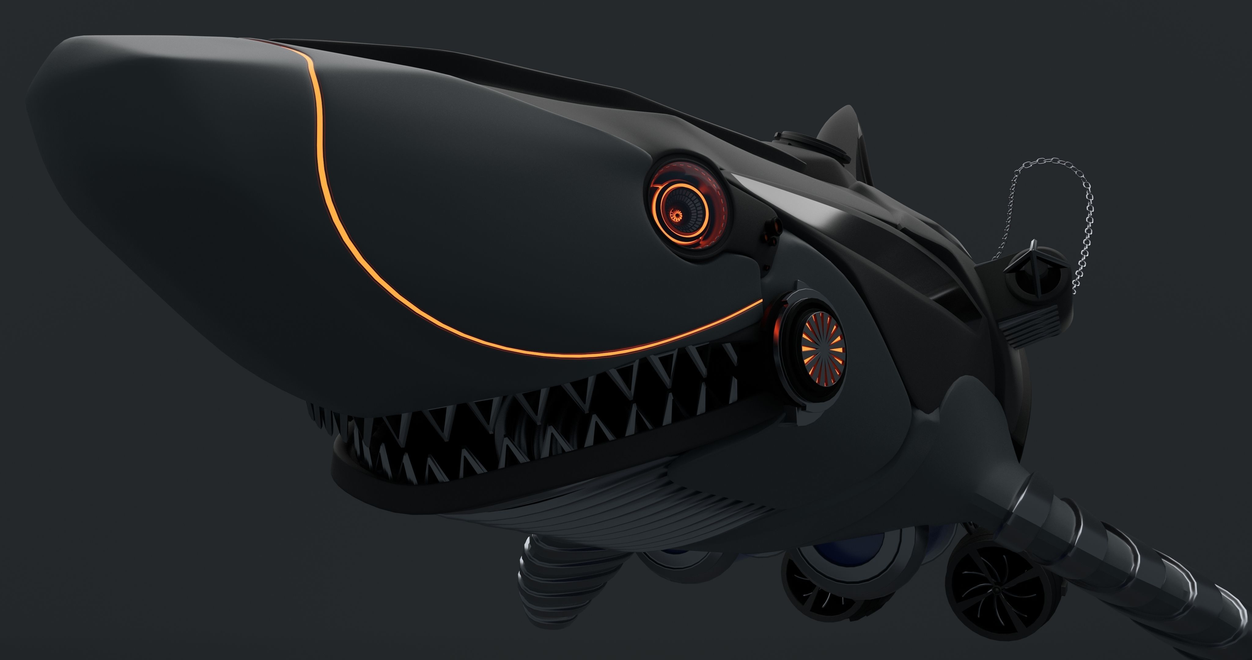 CiFi Robo-shark High poly model 3D model_6