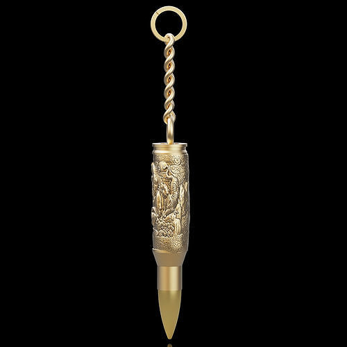 Bullet key holder  gold printable jewelry 3D model 3D print model
