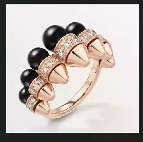 82 Onyx and Diamond Clash ring