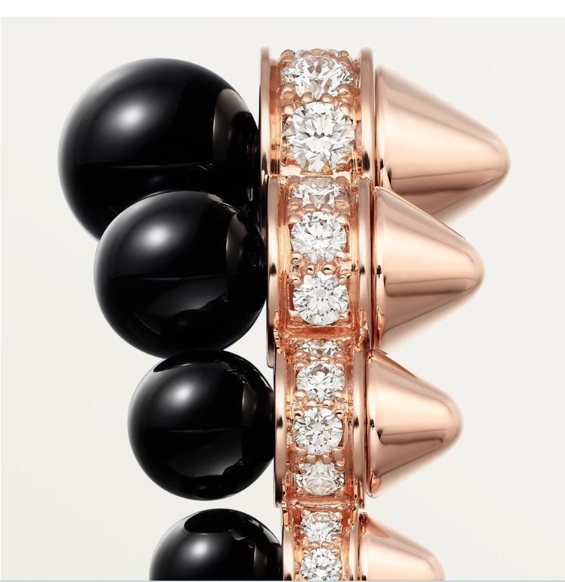 82 Onyx and Diamond Clash ring 3D print model_4