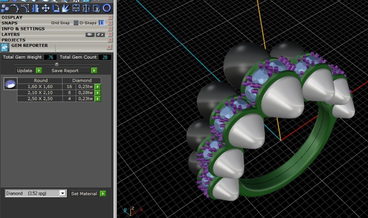 82 Onyx and Diamond Clash ring 3D print model_9