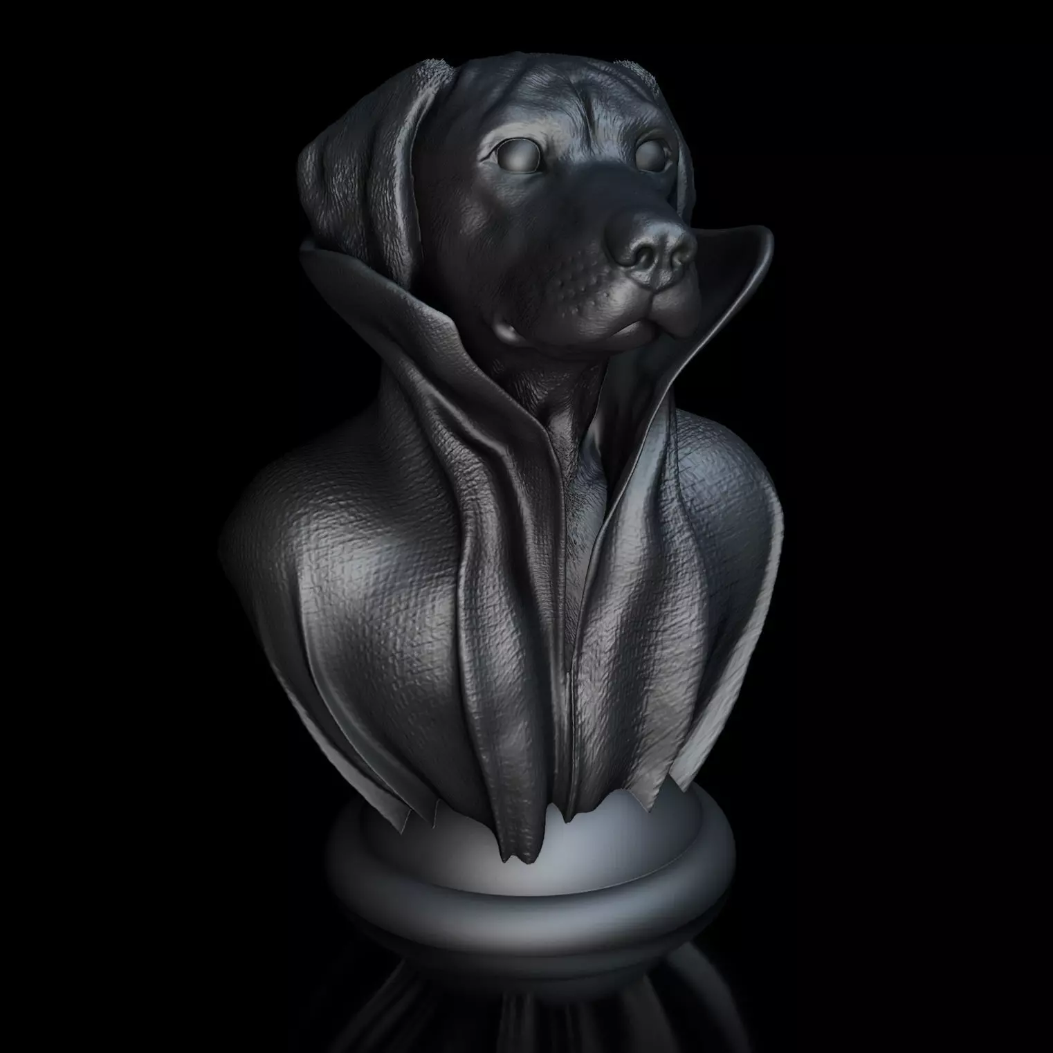 Rhodesian Ridgeback - with Cape Collar on Pedestal 3D print model_0