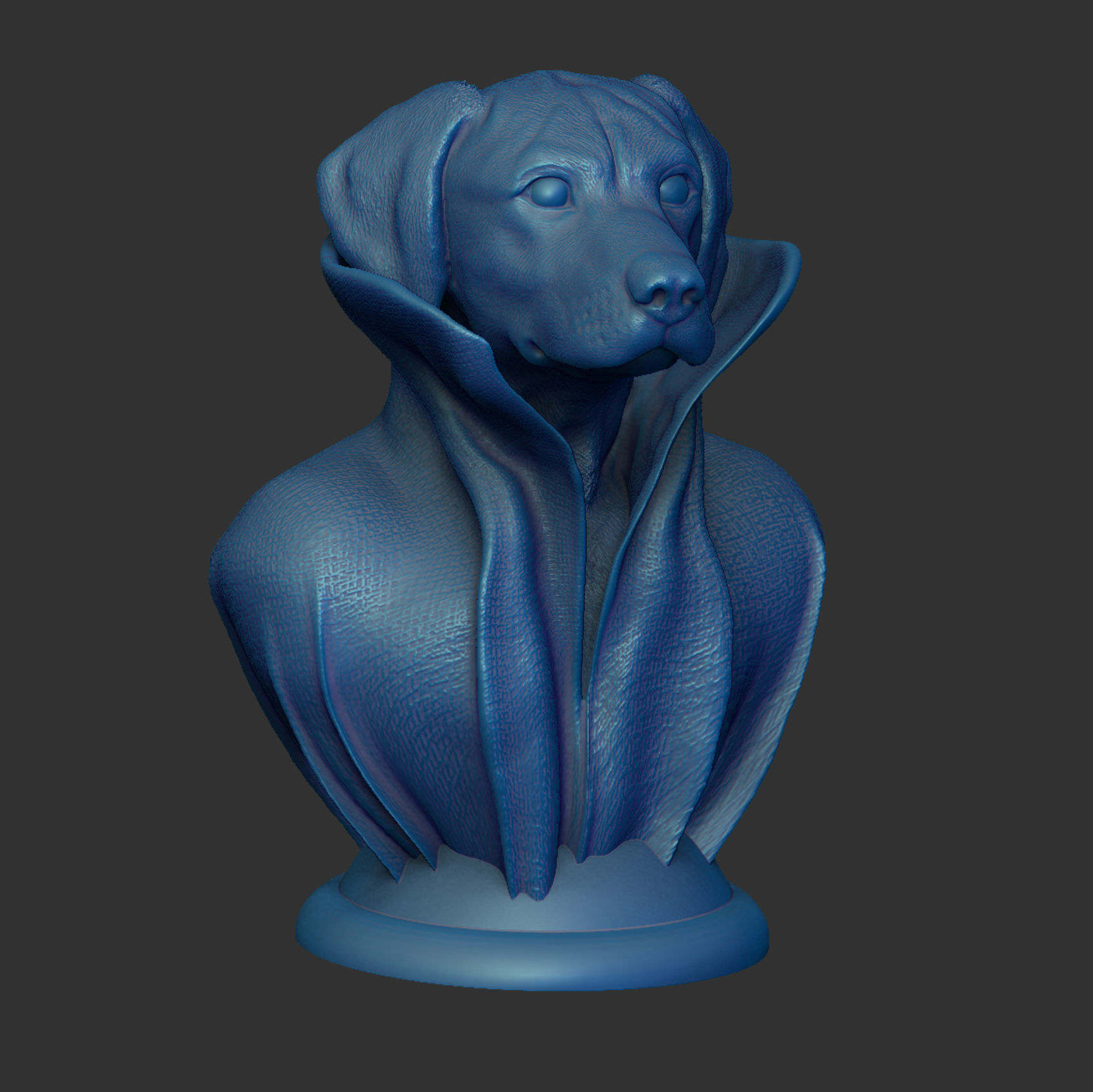 Rhodesian Ridgeback - with Cape Collar on Pedestal 3D print model_3