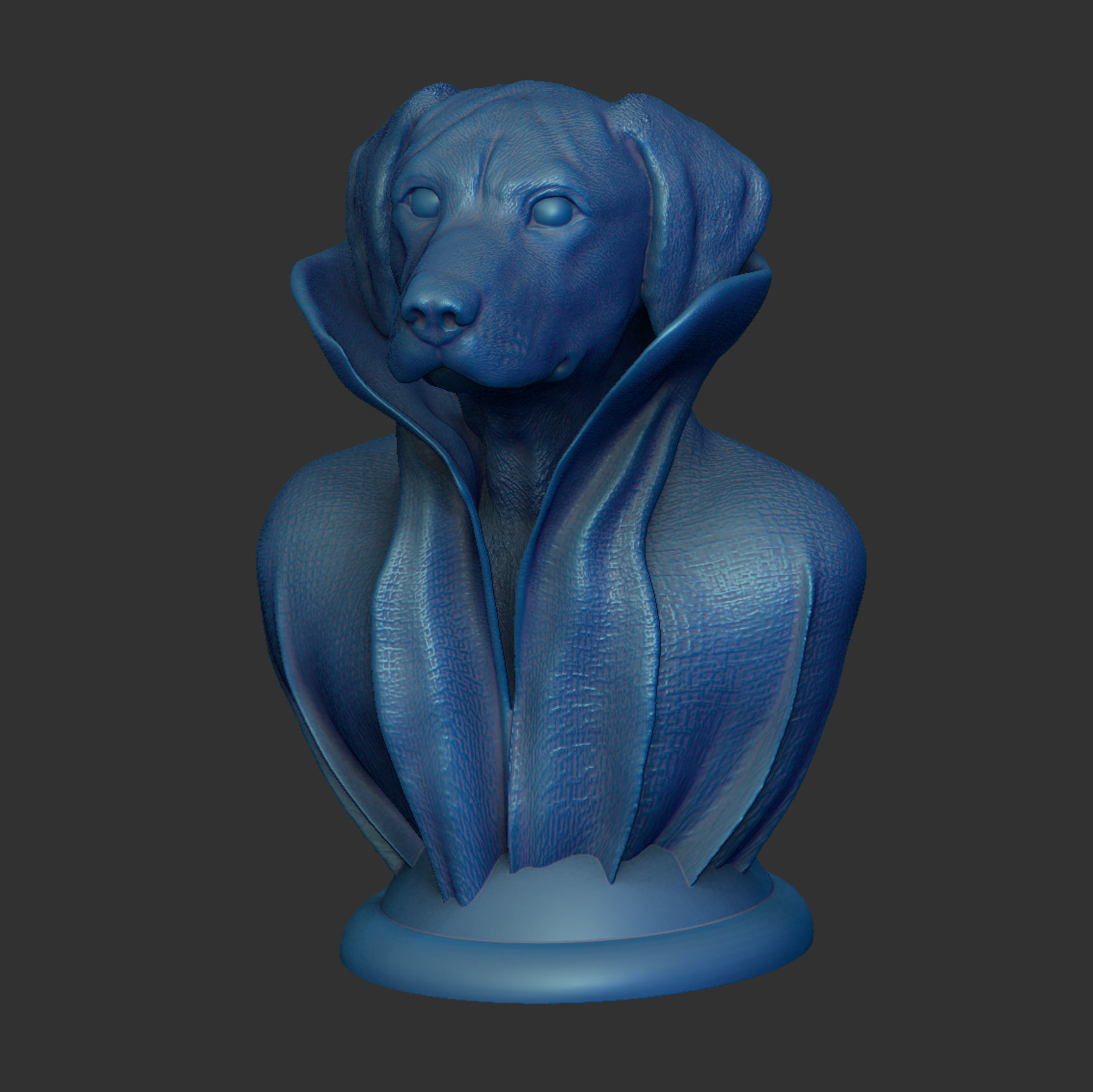 Rhodesian Ridgeback - with Cape Collar on Pedestal 3D print model_2