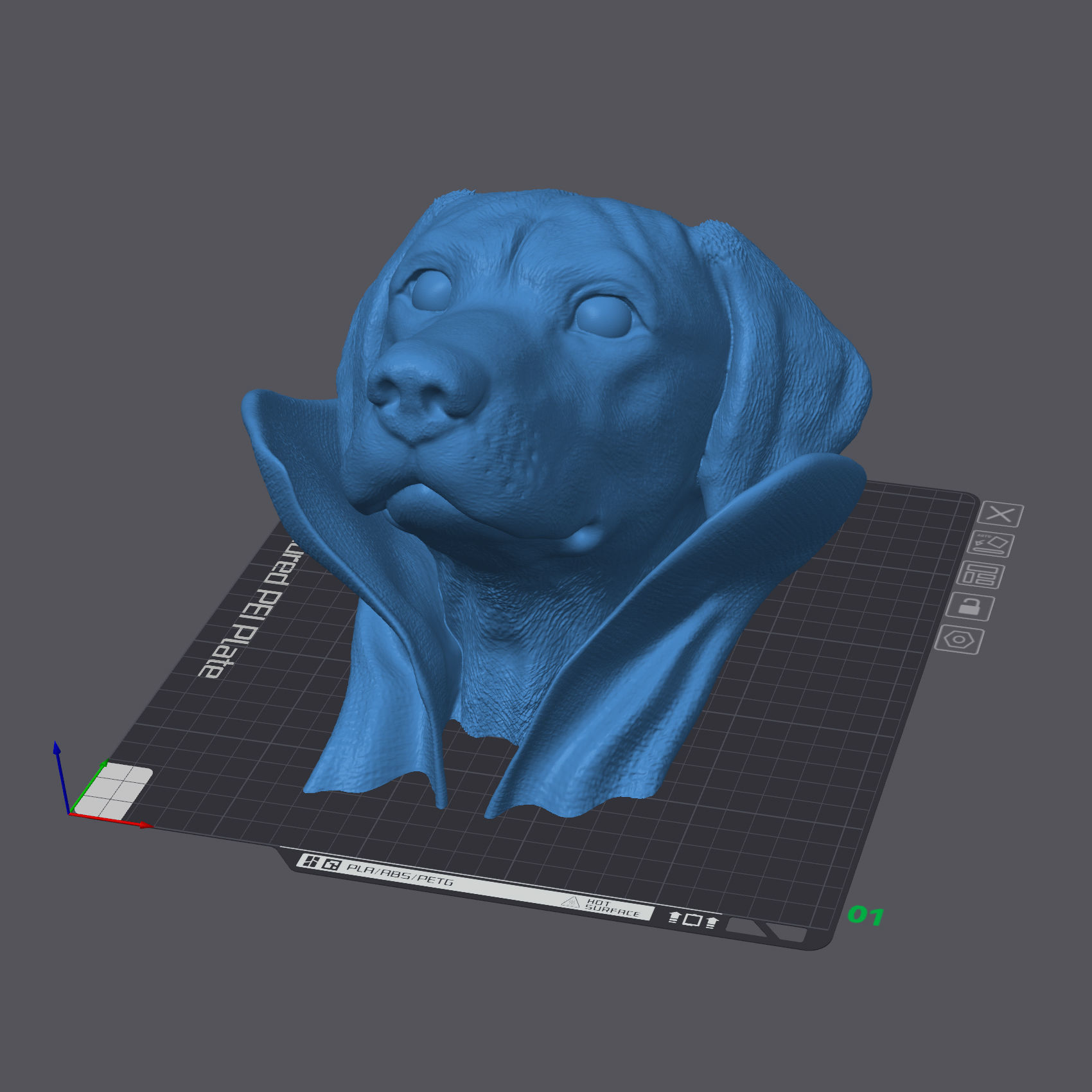 Rhodesian Ridgeback - with Cape Collar on Pedestal 3D print model_7