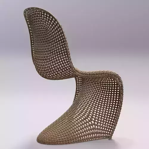 Rattan Verner Panton Chair 3D model