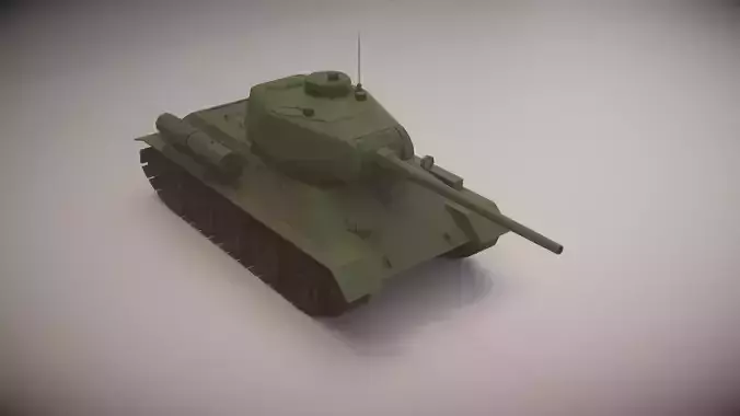 Simple T-34-85 Tank Low-poly 3D model