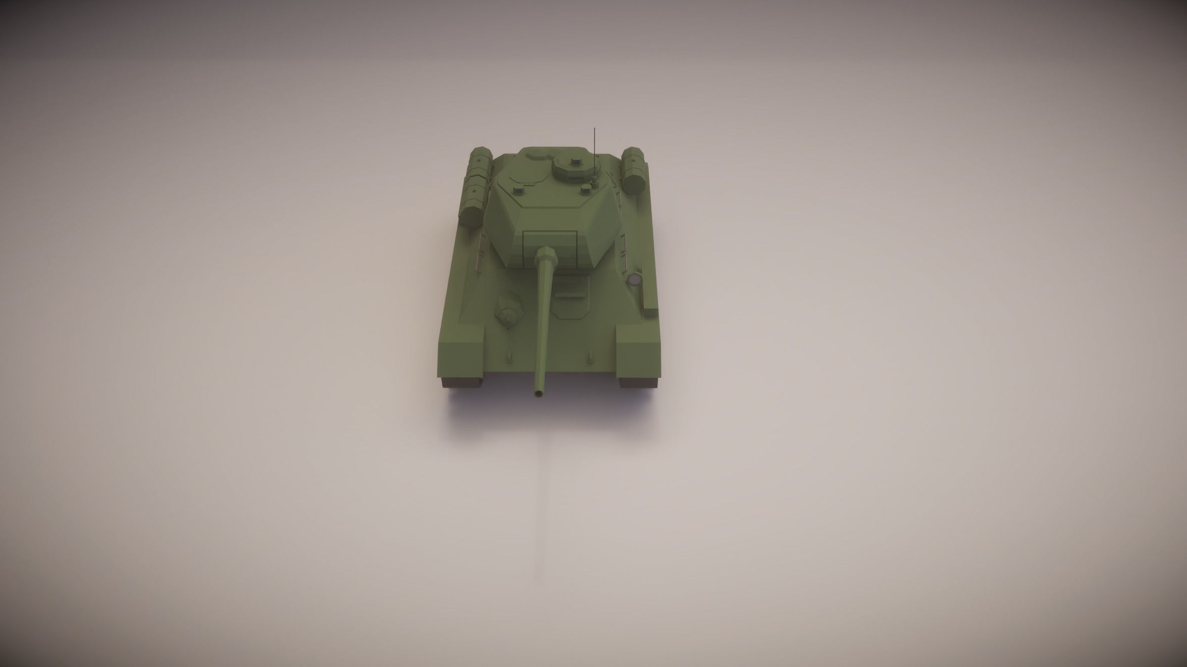 Simple T-34-85 Tank Low-poly 3D model_4