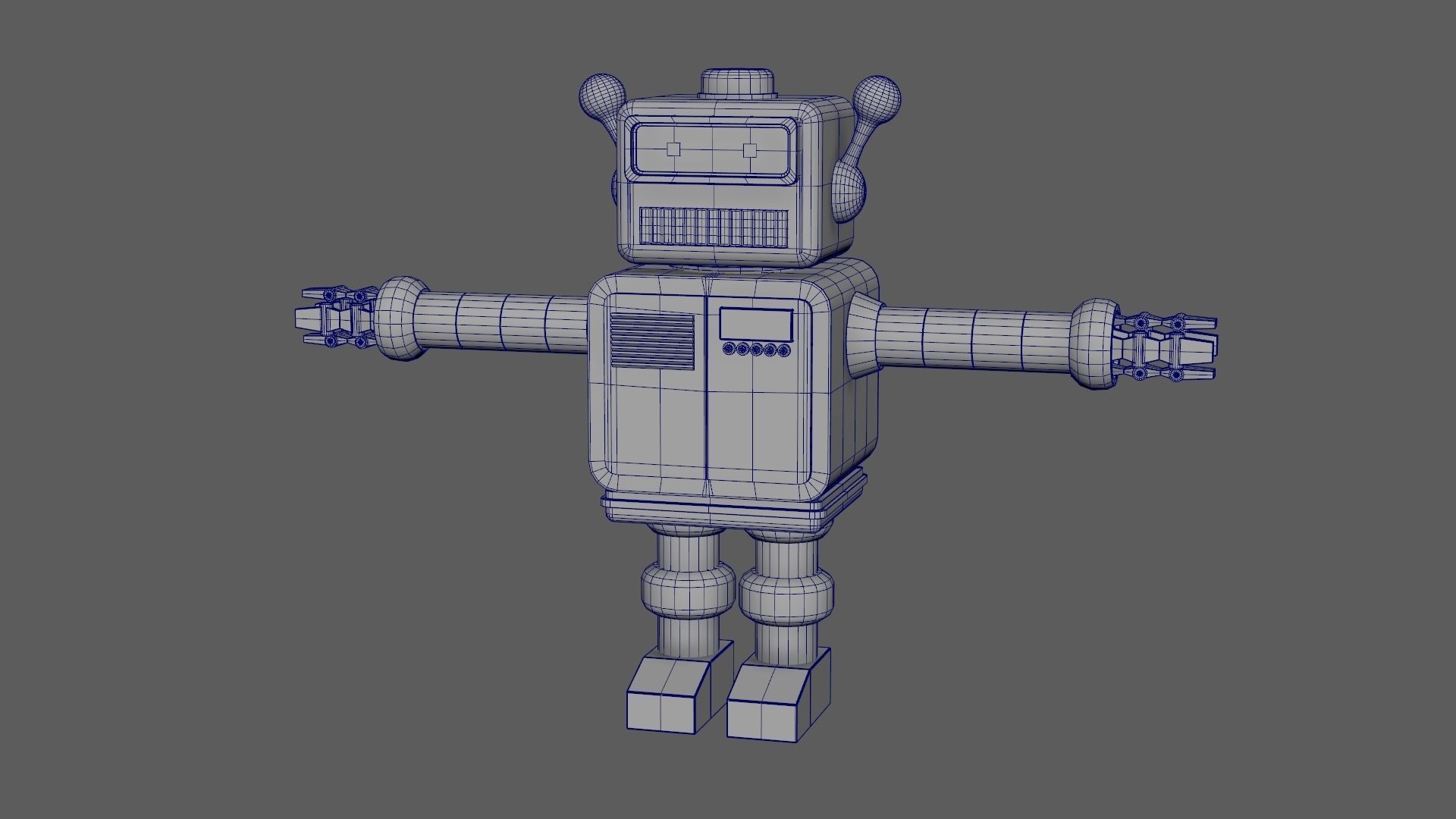 Electro-5X 3D Robotic Character Sci-Fi Futuristic Low-poly 3D model_8