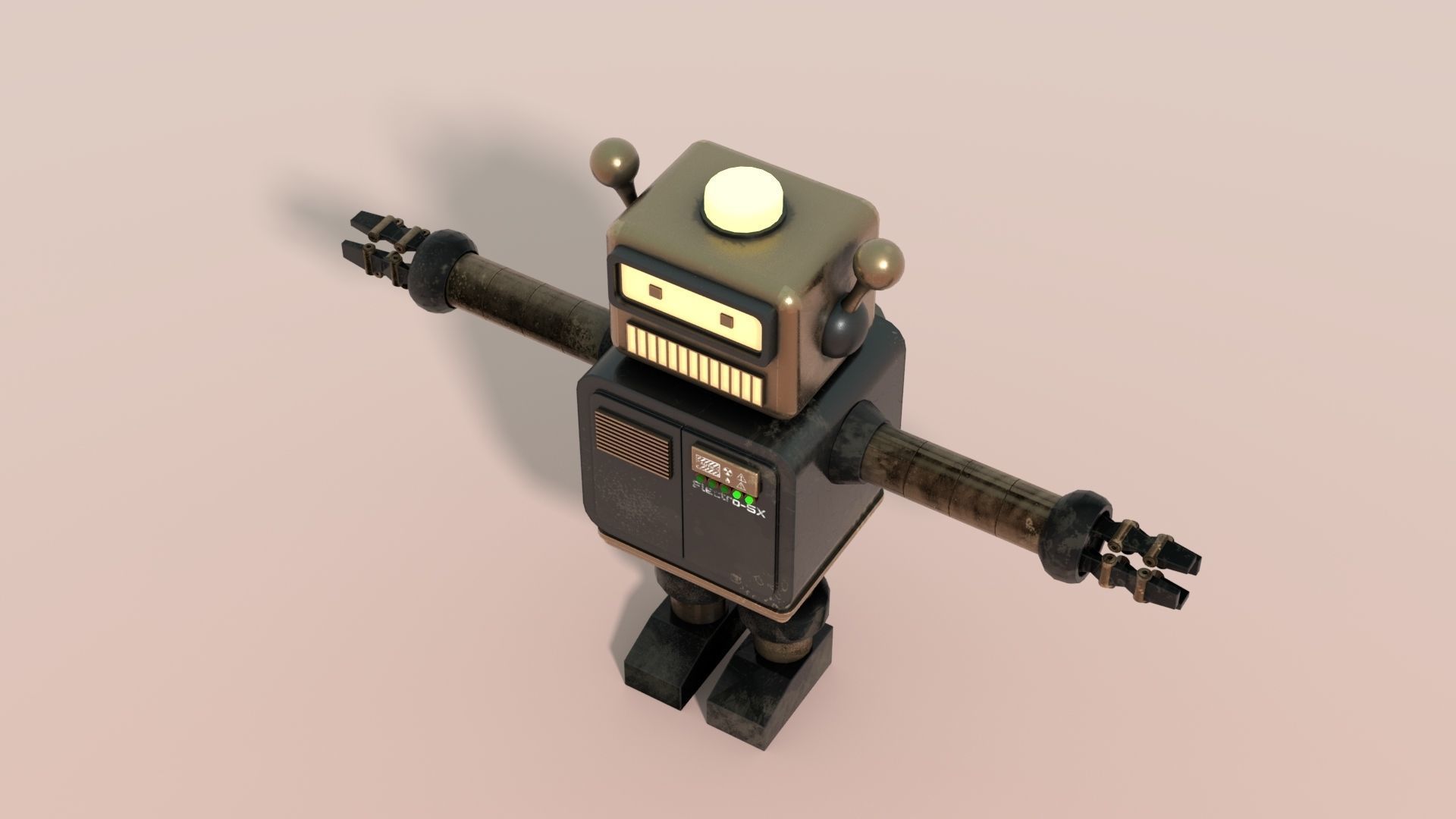 Electro-5X 3D Robotic Character Sci-Fi Futuristic Low-poly 3D model_1