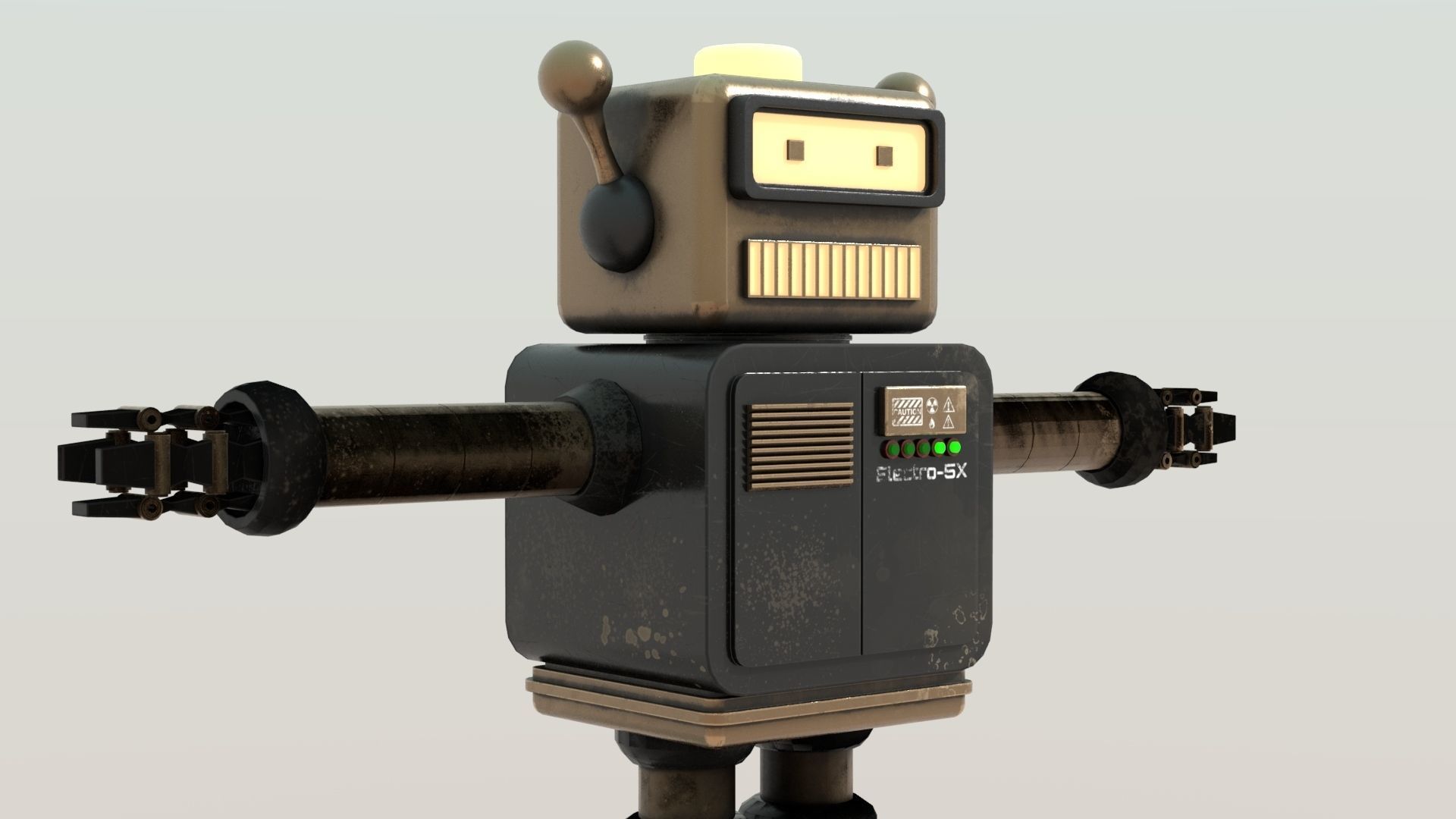 Electro-5X 3D Robotic Character Sci-Fi Futuristic Low-poly 3D model_3