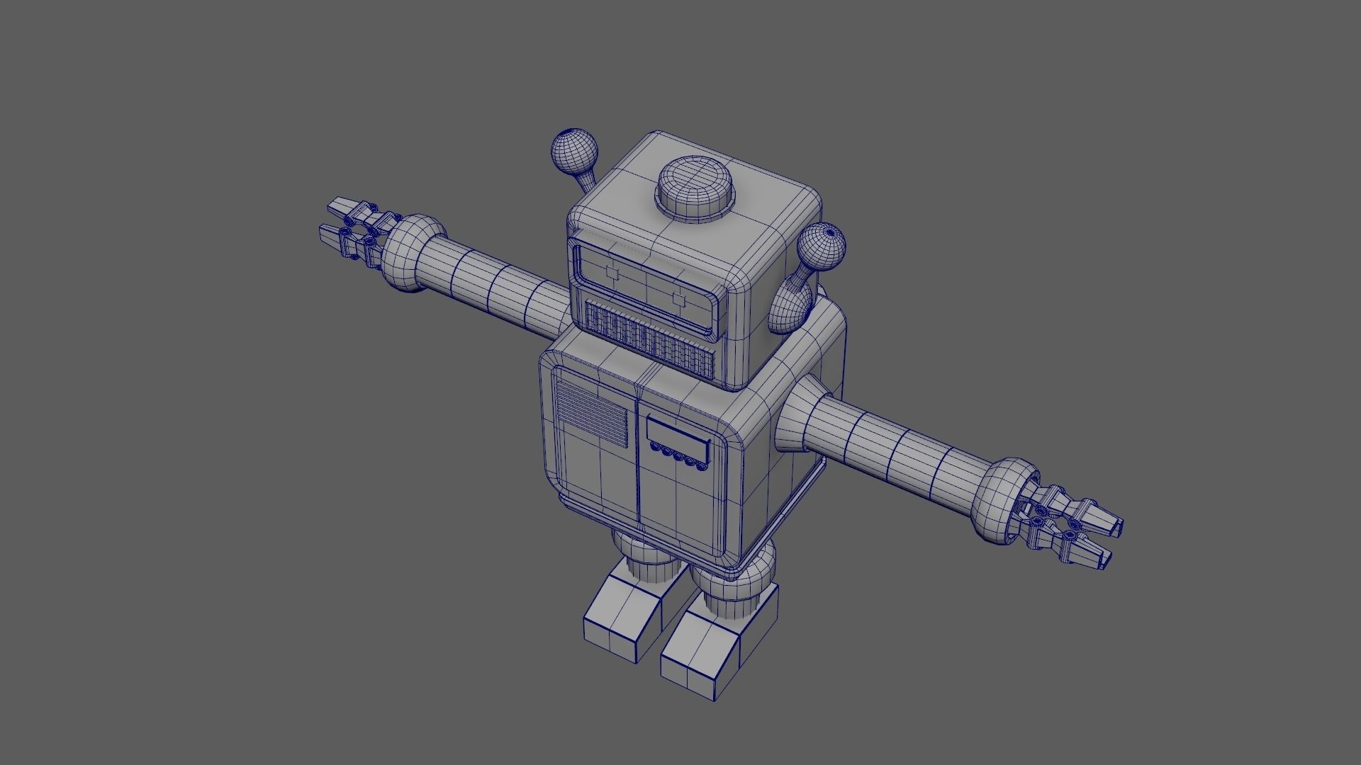 Electro-5X 3D Robotic Character Sci-Fi Futuristic Low-poly 3D model_9