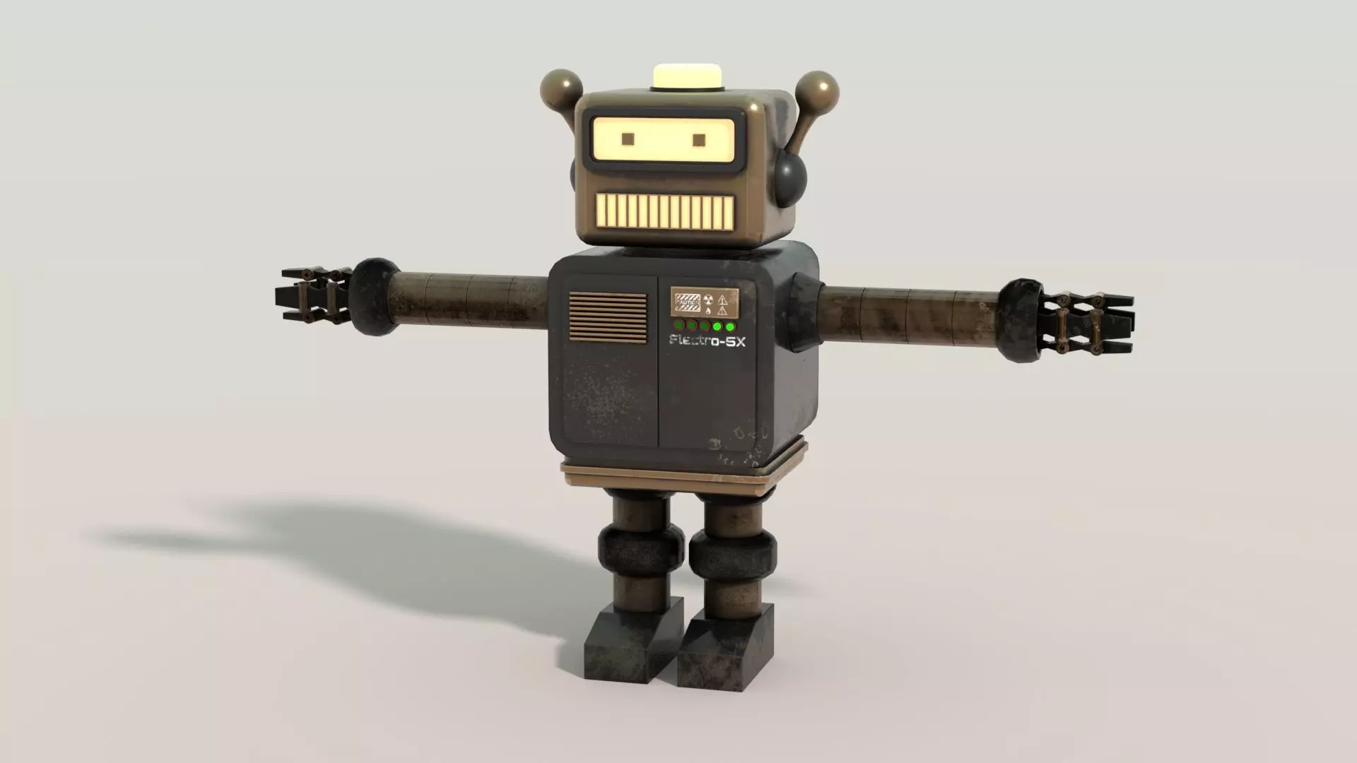 Electro-5X 3D Robotic Character Sci-Fi Futuristic Low-poly 3D model_0