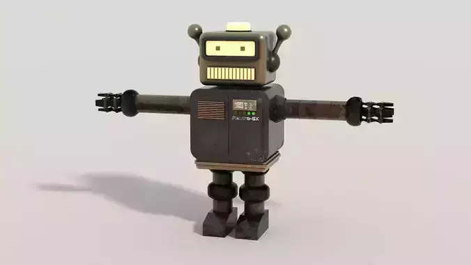 Electro-5X 3D Robotic Character Sci-Fi Futuristic Low-poly 3D model