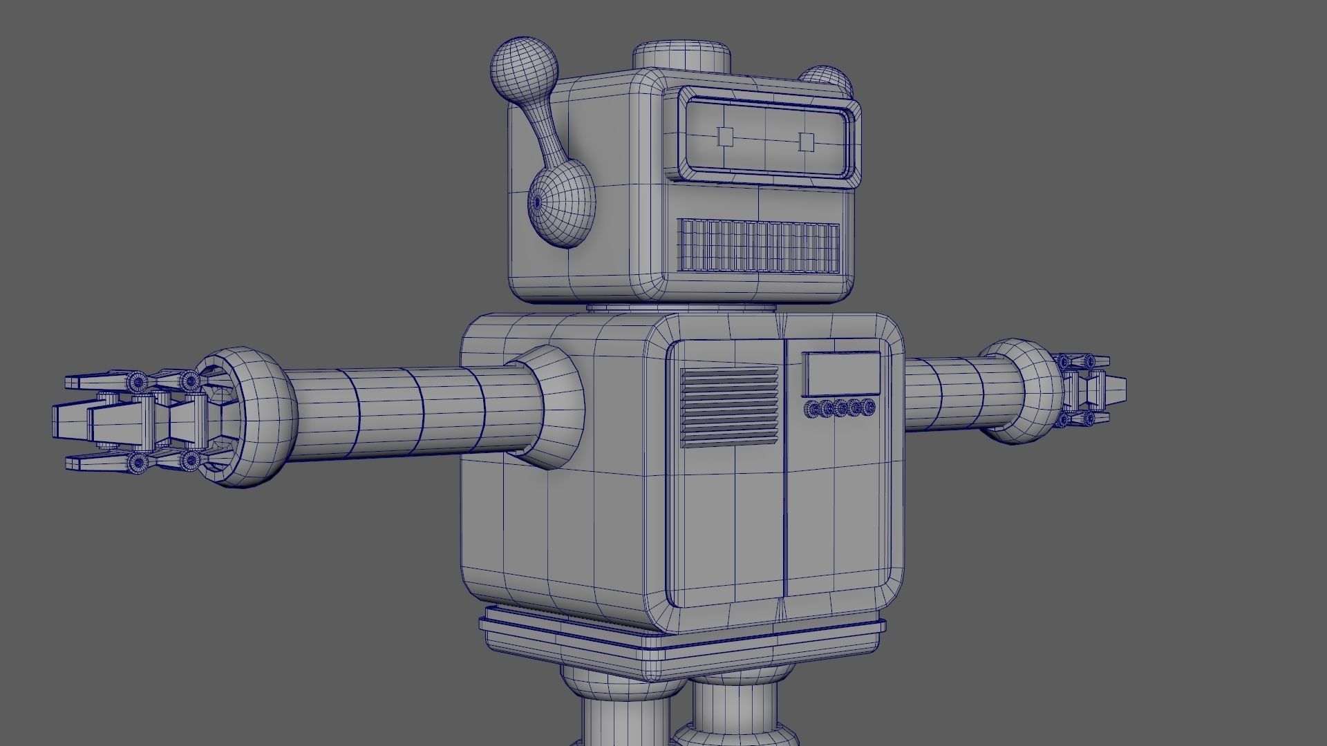 Electro-5X 3D Robotic Character Sci-Fi Futuristic Low-poly 3D model_11