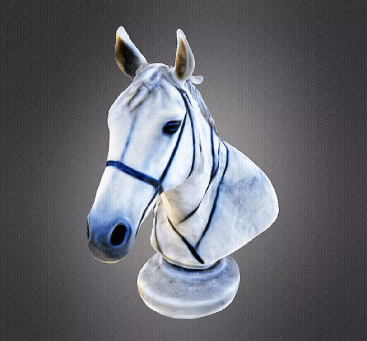 Horse head marble bust 3D print model_0