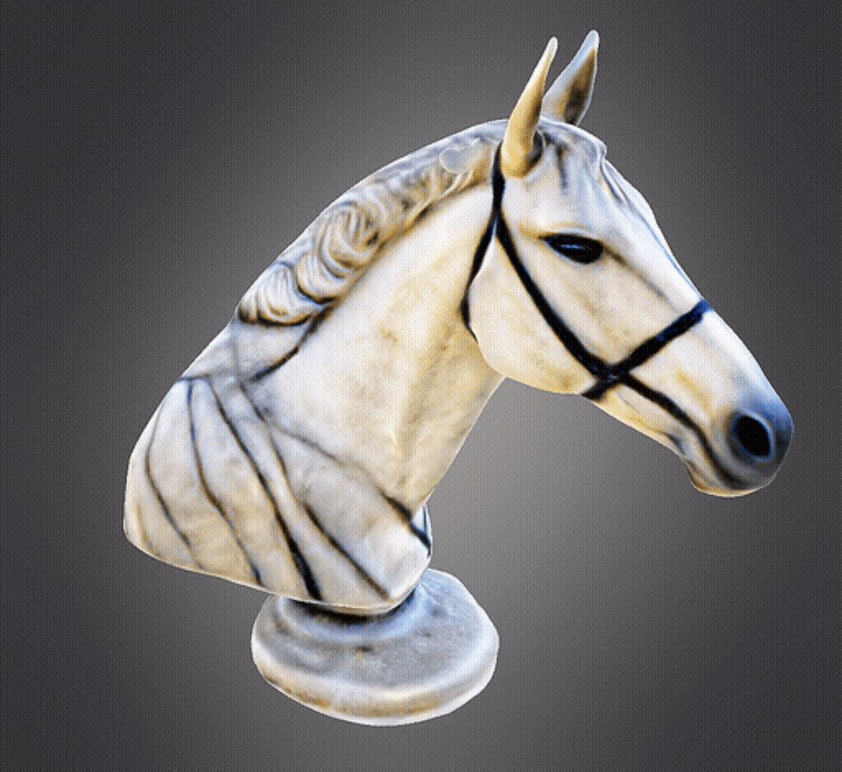 Horse head marble bust 3D print model_2