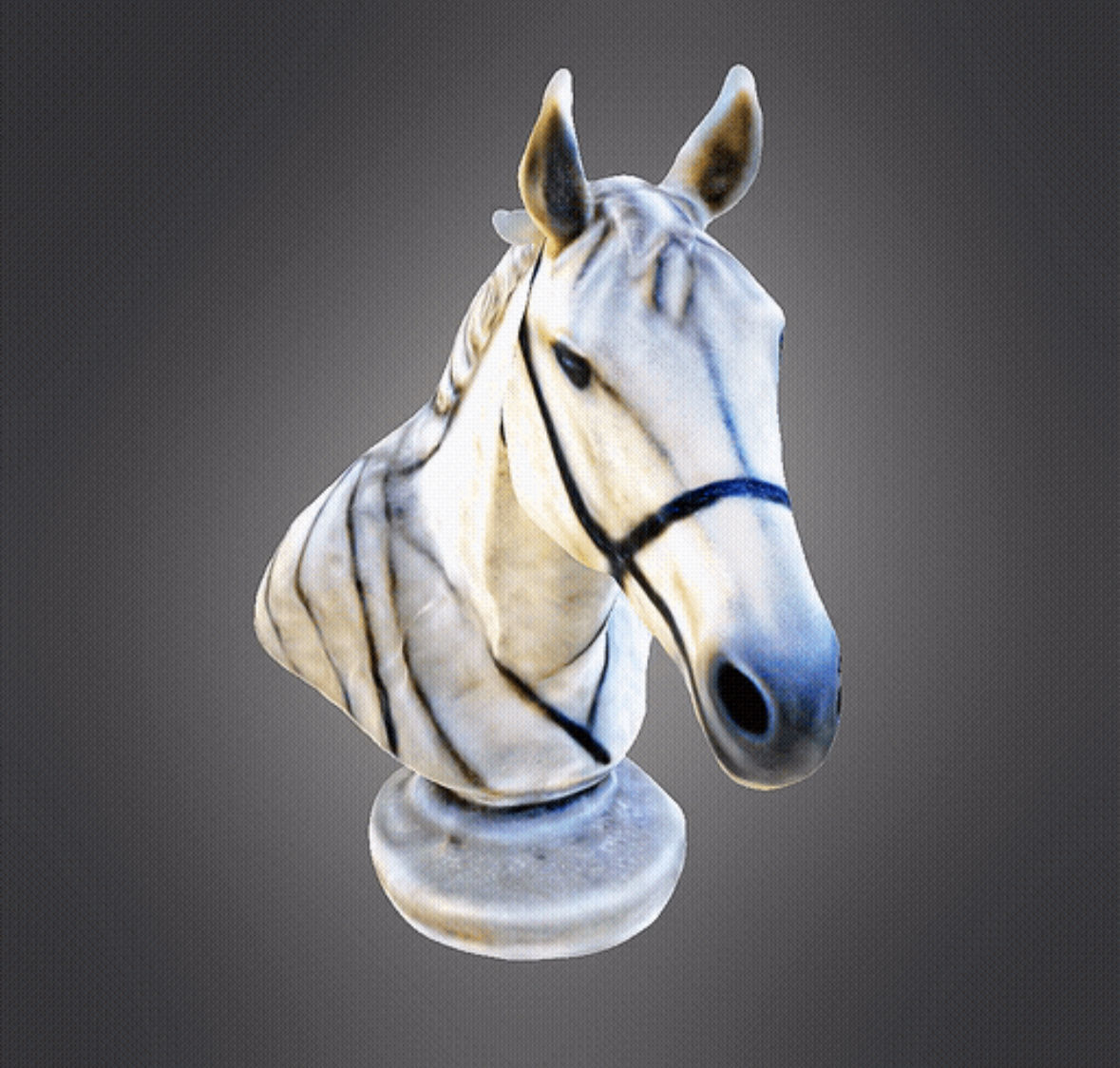 Horse head marble bust 3D print model_1