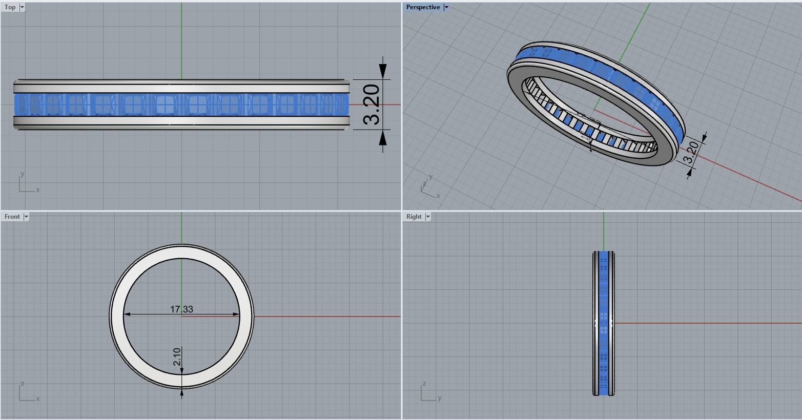 Channel set ring model 655 3D print model_4