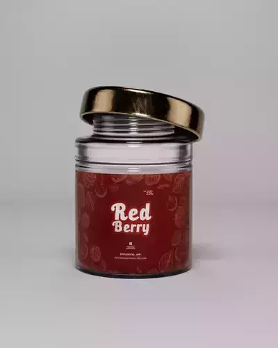 jar of red fruit jam