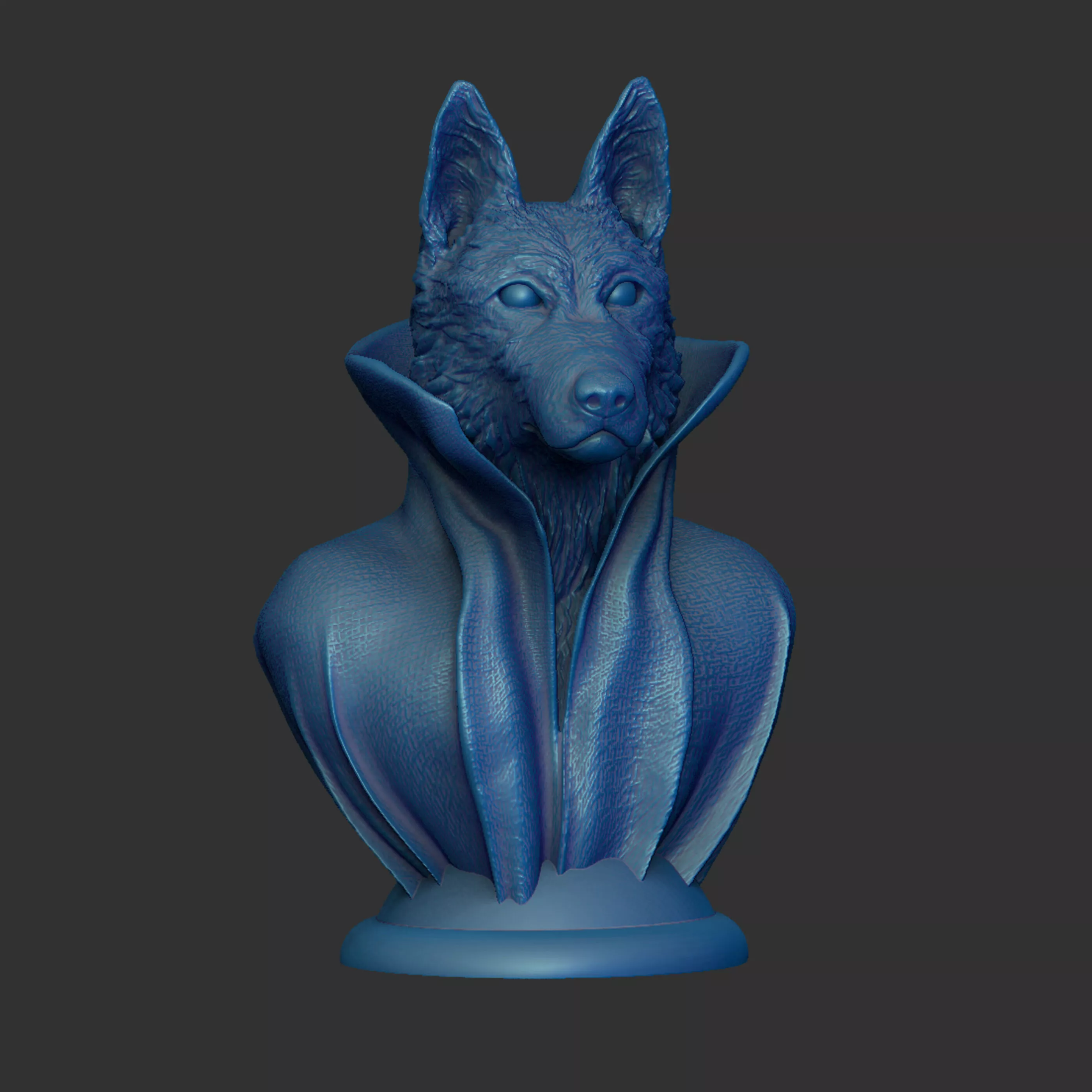 German Shepherd - with Cape Collar on Pedestal 3D print model