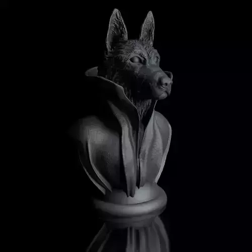 German Shepherd - with Cape Collar on Pedestal