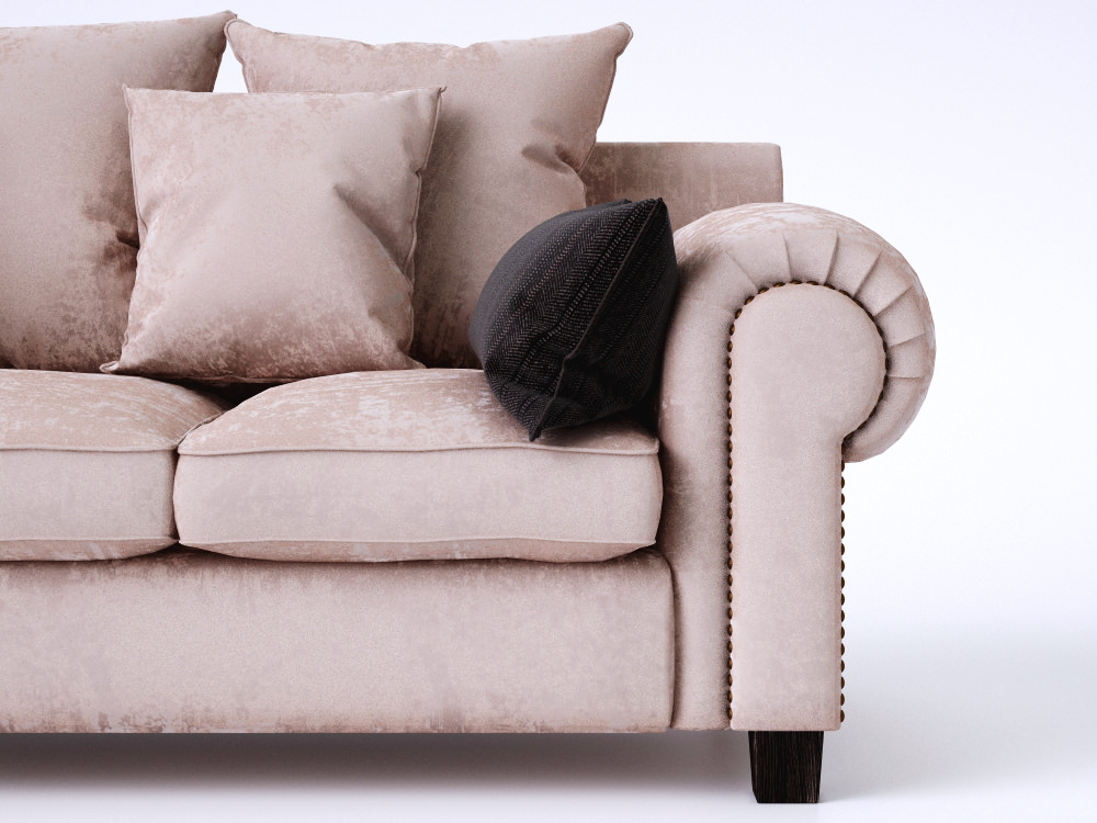 Stalian sofa with pillows and studs 3D model_2