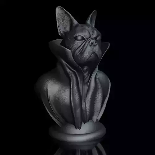French Bulldog - with Cape Collar on Pedestal