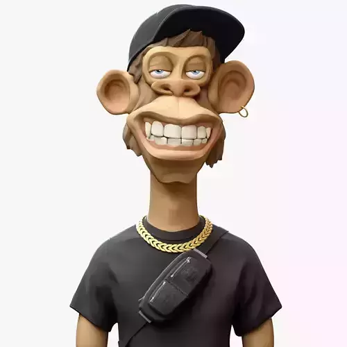  Stylized Monkey Bust Dude Sculpture