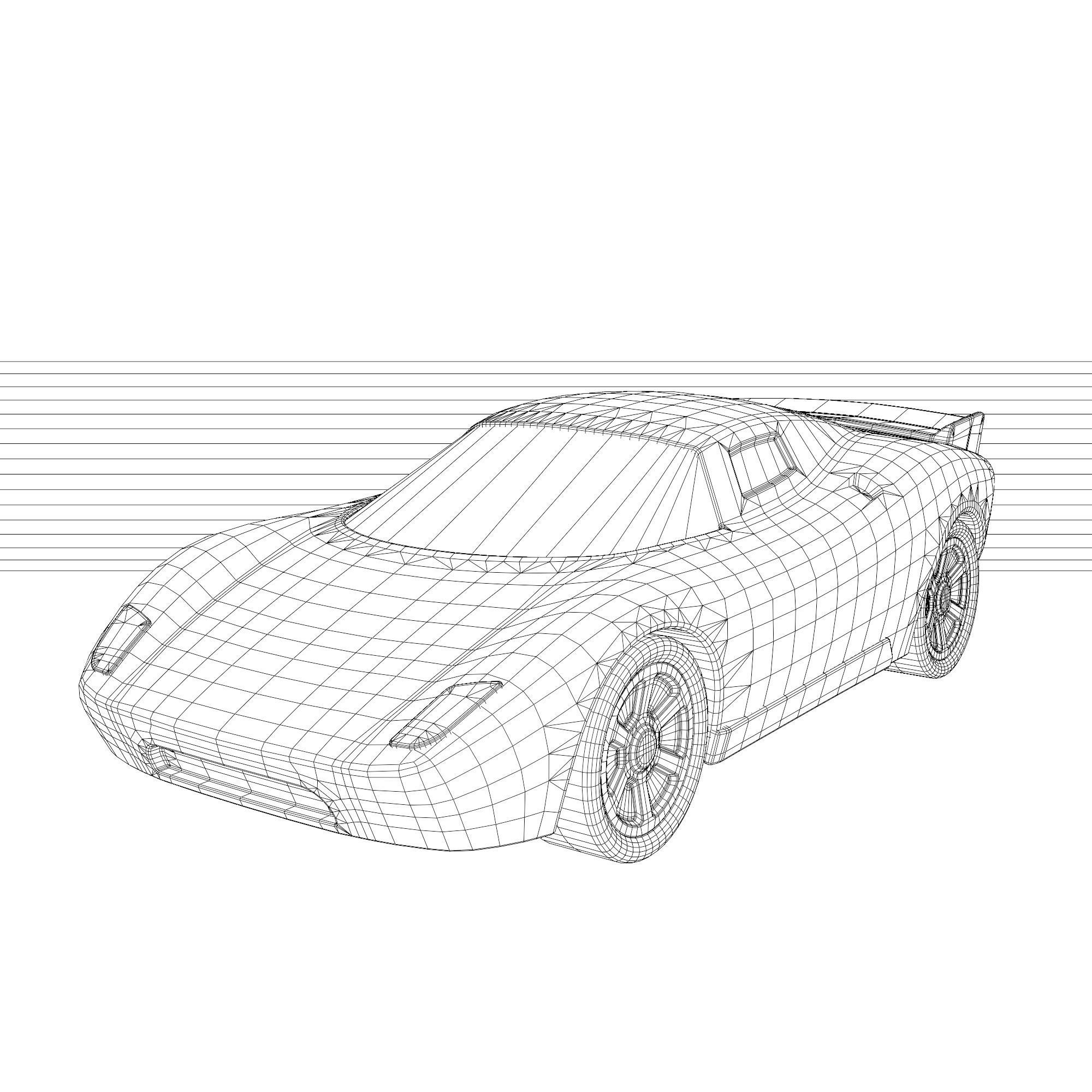 Toy car Low-poly 3D model_1