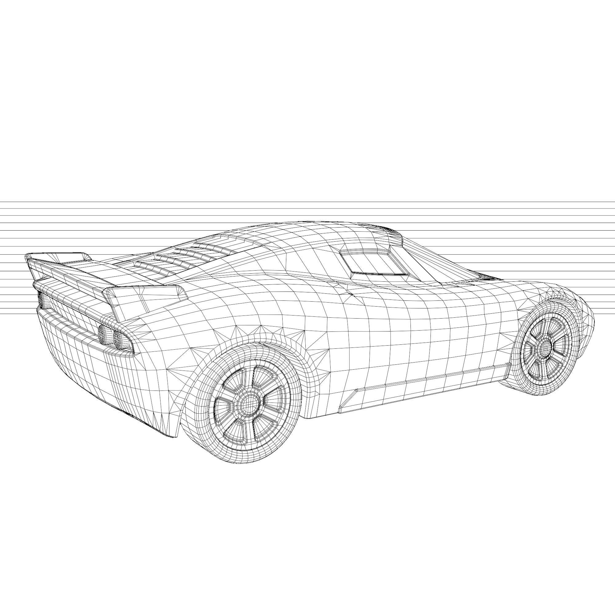 Toy car Low-poly 3D model_7