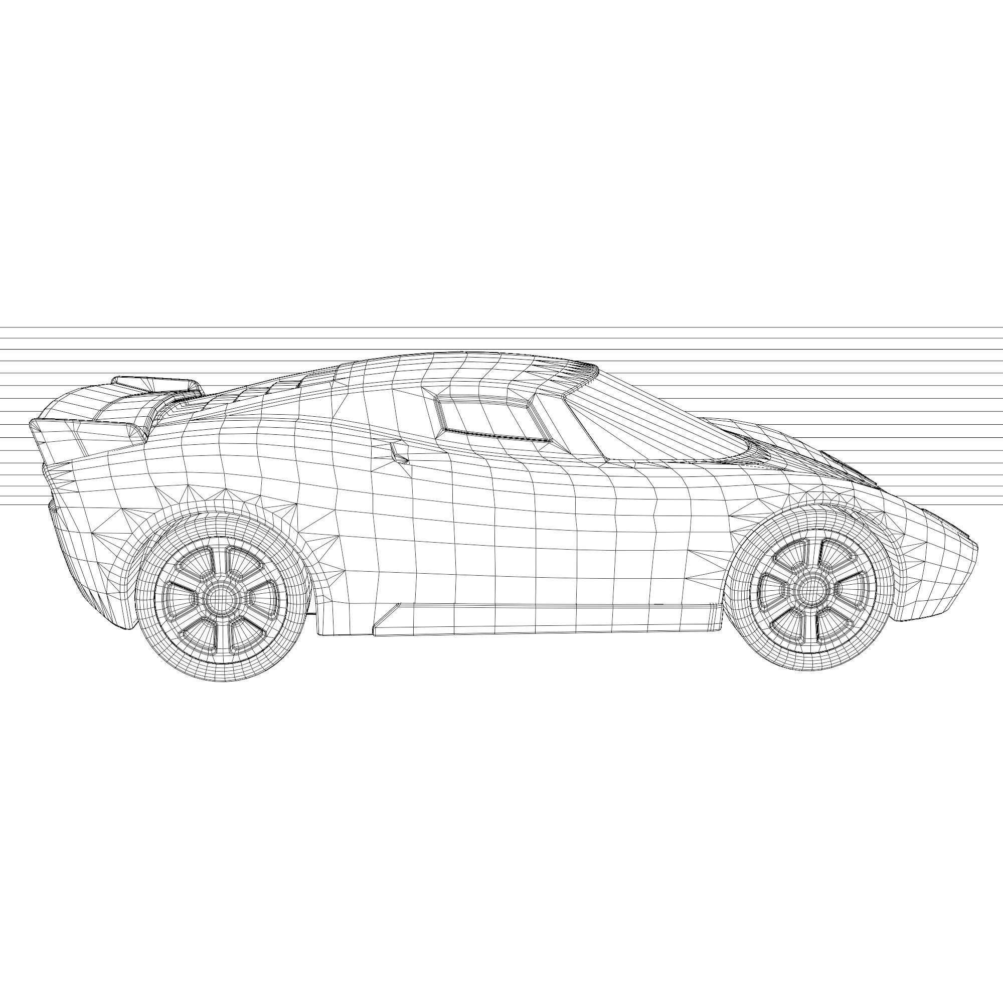 Toy car Low-poly 3D model_9