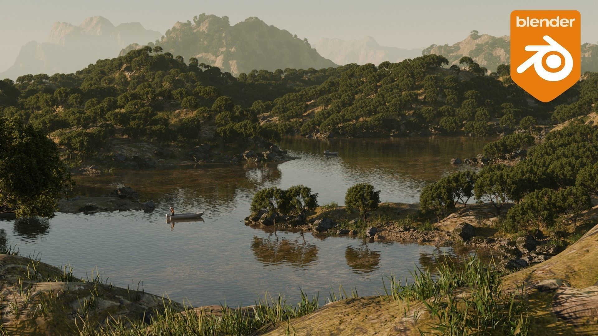 Lake environment 3D model_2