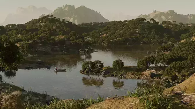 Lake environment 3D model