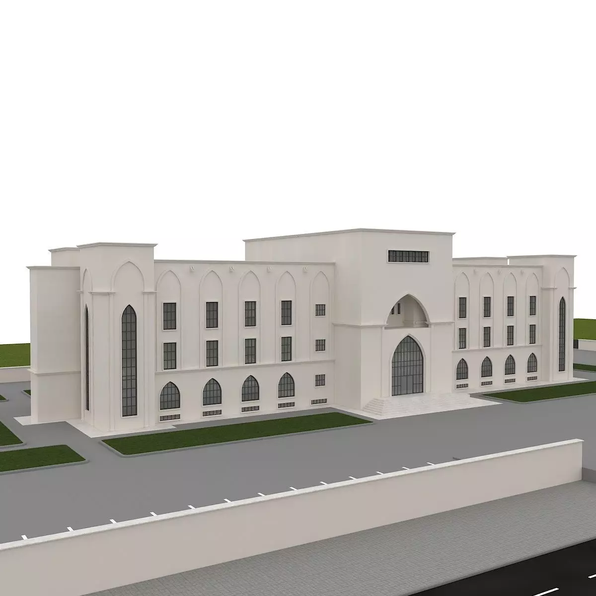 East architectural public building 3D model