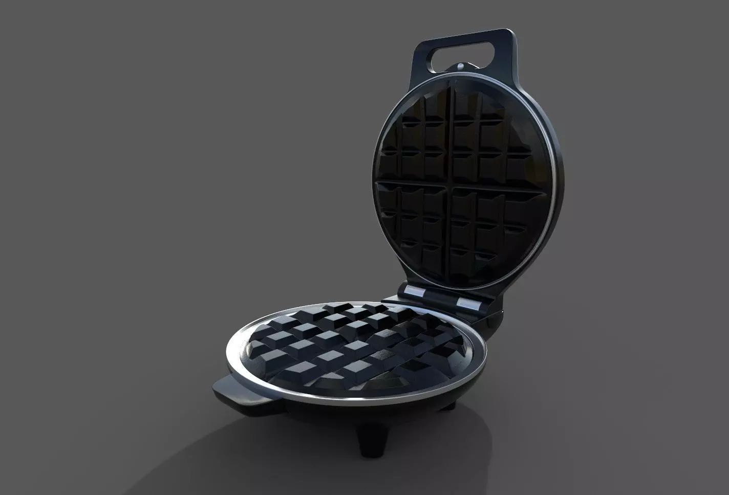 Waffle Maker Low-poly 3D model_0