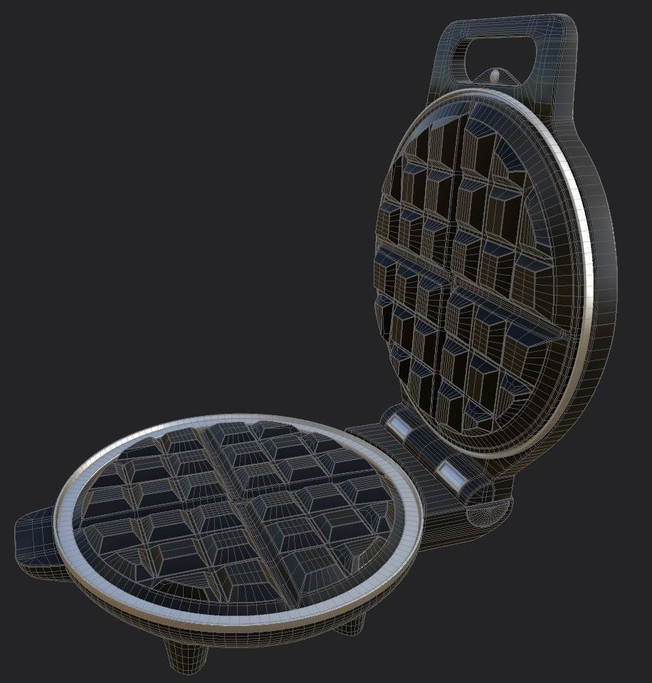 Waffle Maker Low-poly 3D model_3
