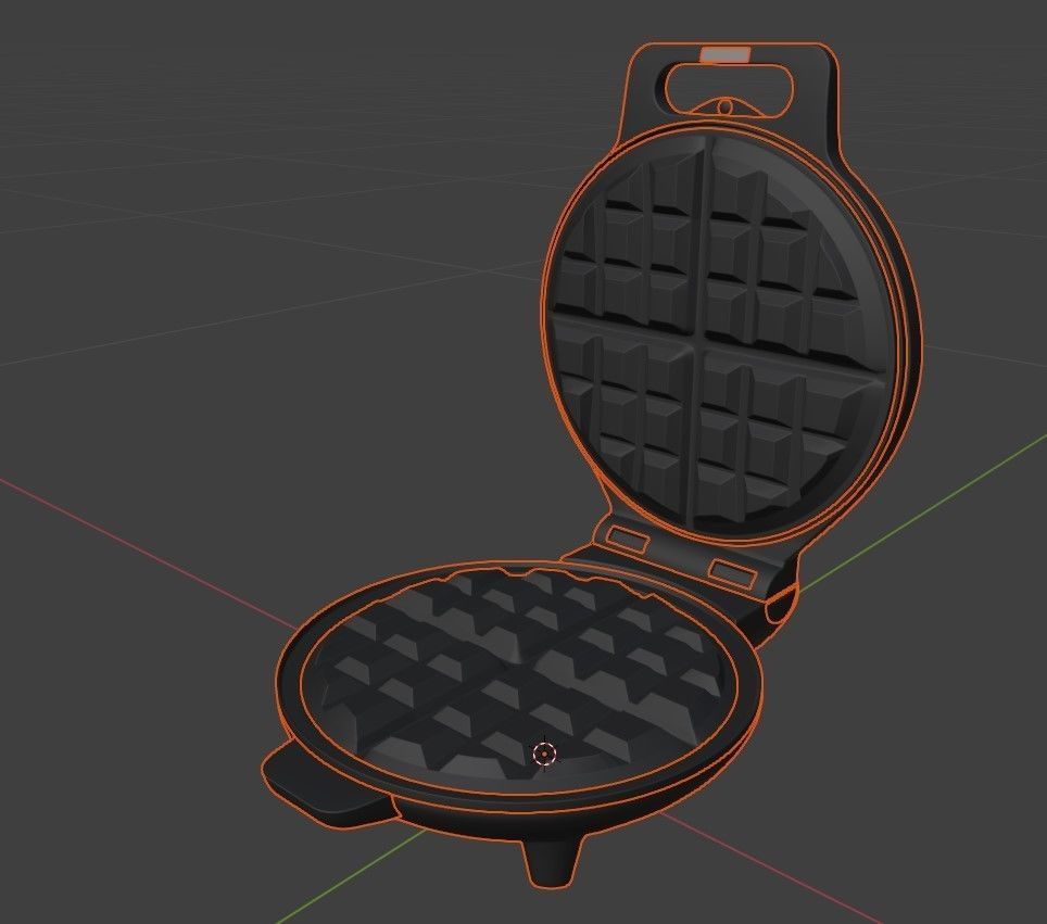 Waffle Maker Low-poly 3D model_4
