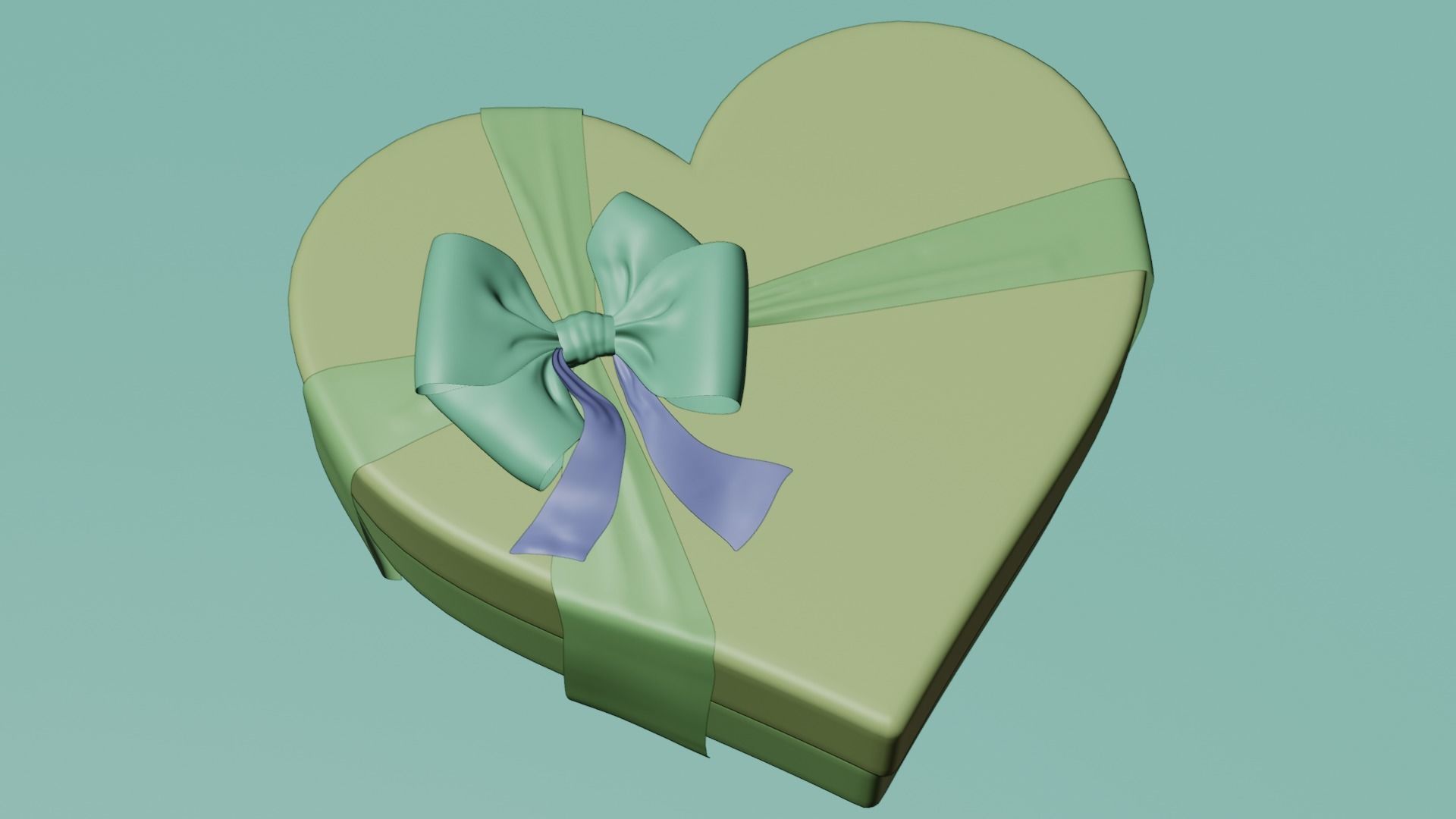 Heart Gift Box with red Roses 3D model_14