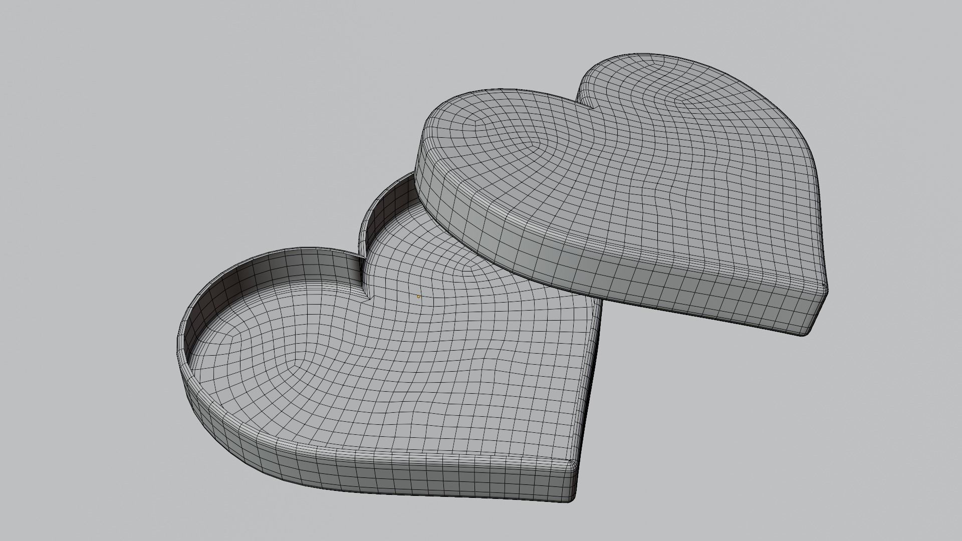 Heart Gift Box with red Roses 3D model_8