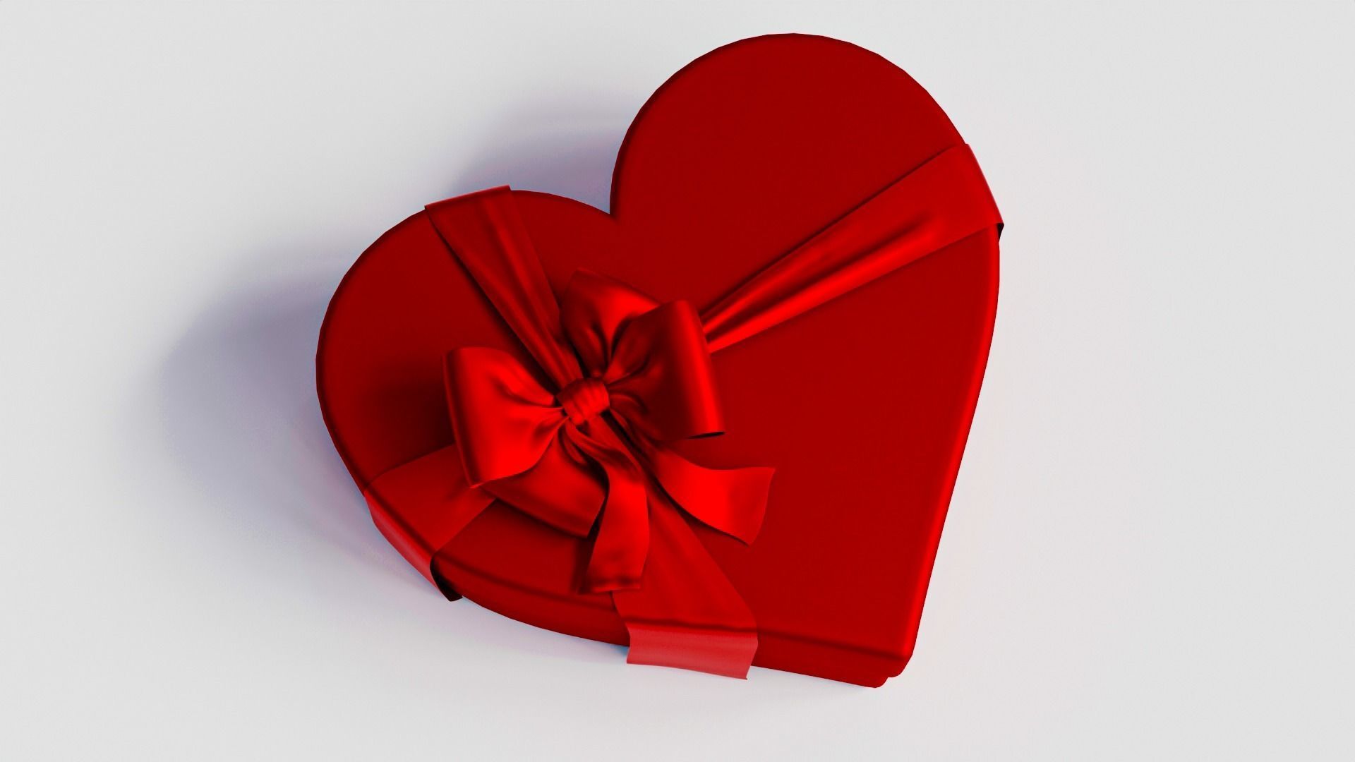 Heart Gift Box with red Roses 3D model_3