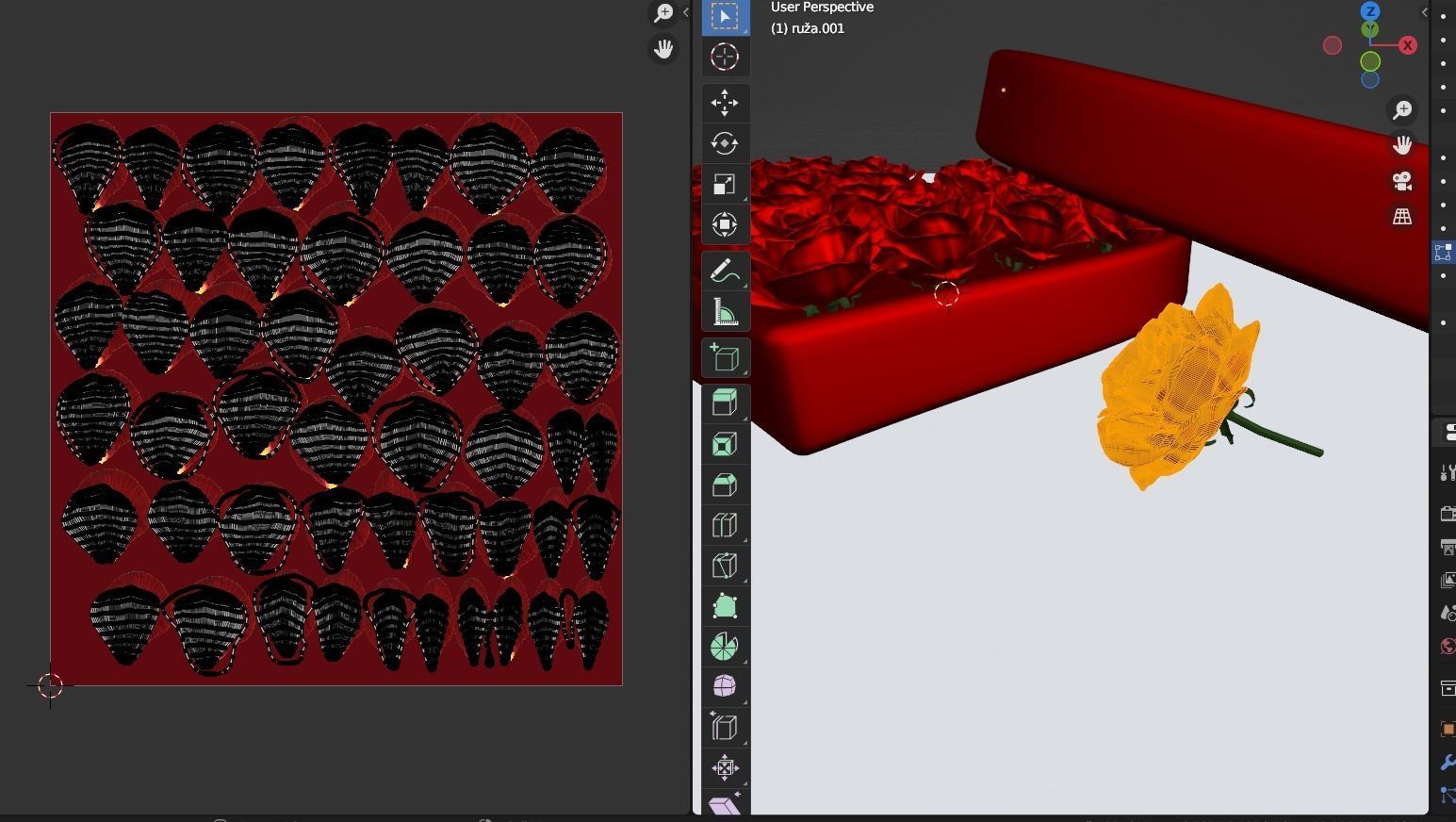 Heart Gift Box with red Roses 3D model_17