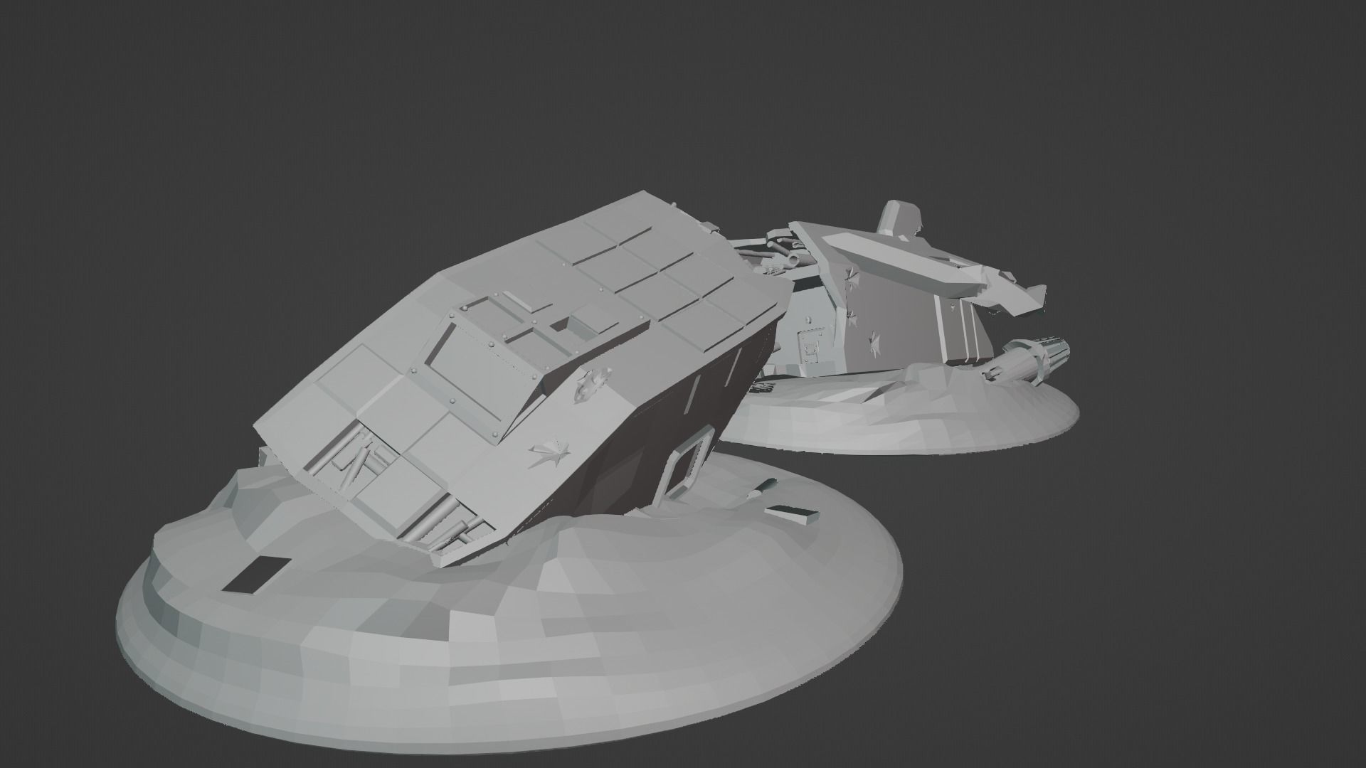 Crashed Space Ship 3D print model_1