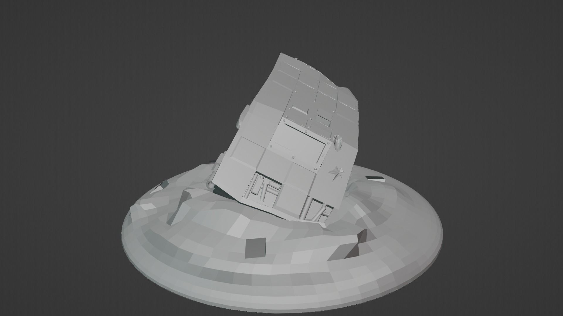 Crashed Space Ship 3D print model_7
