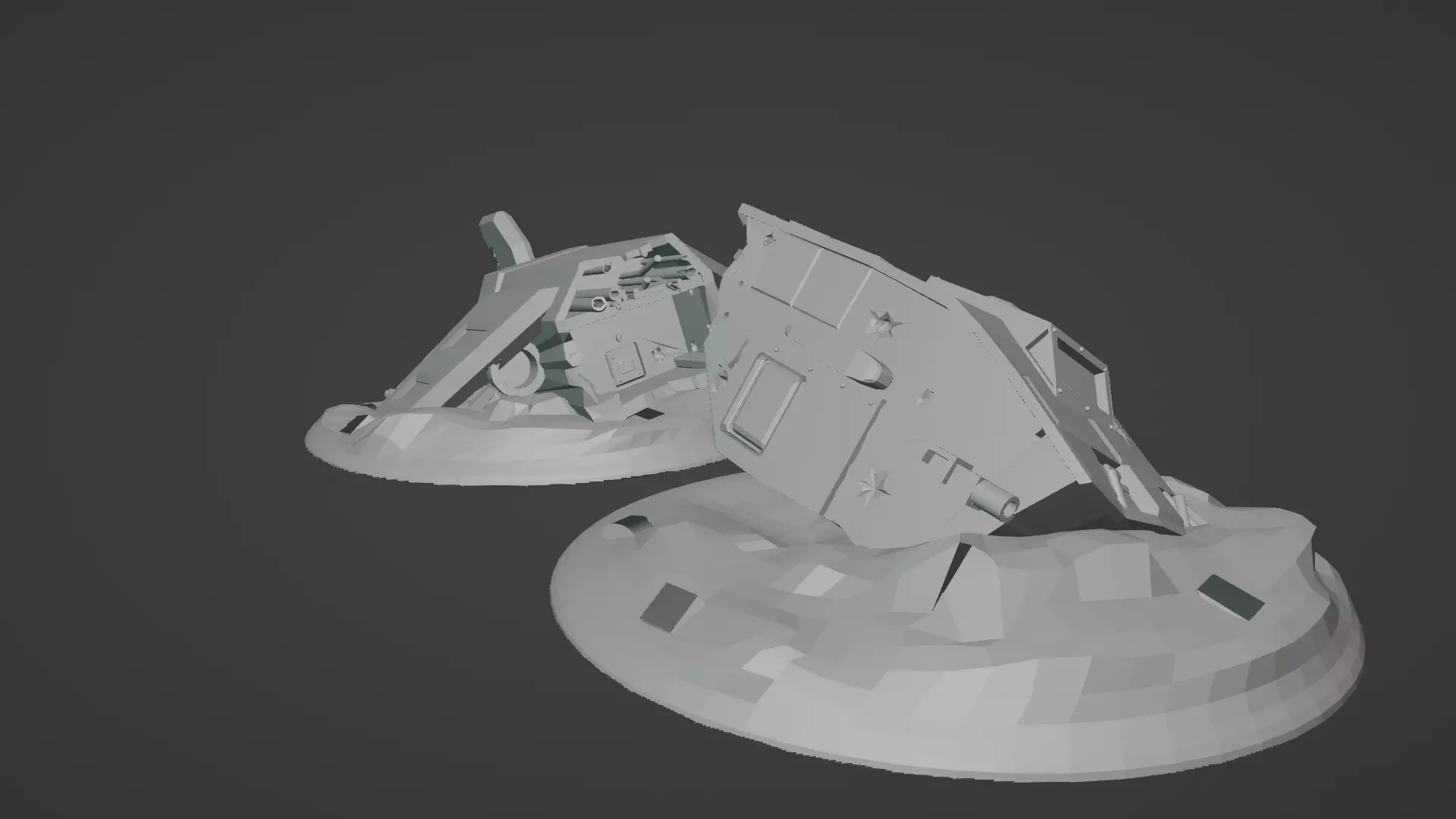 Crashed Space Ship 3D print model_0