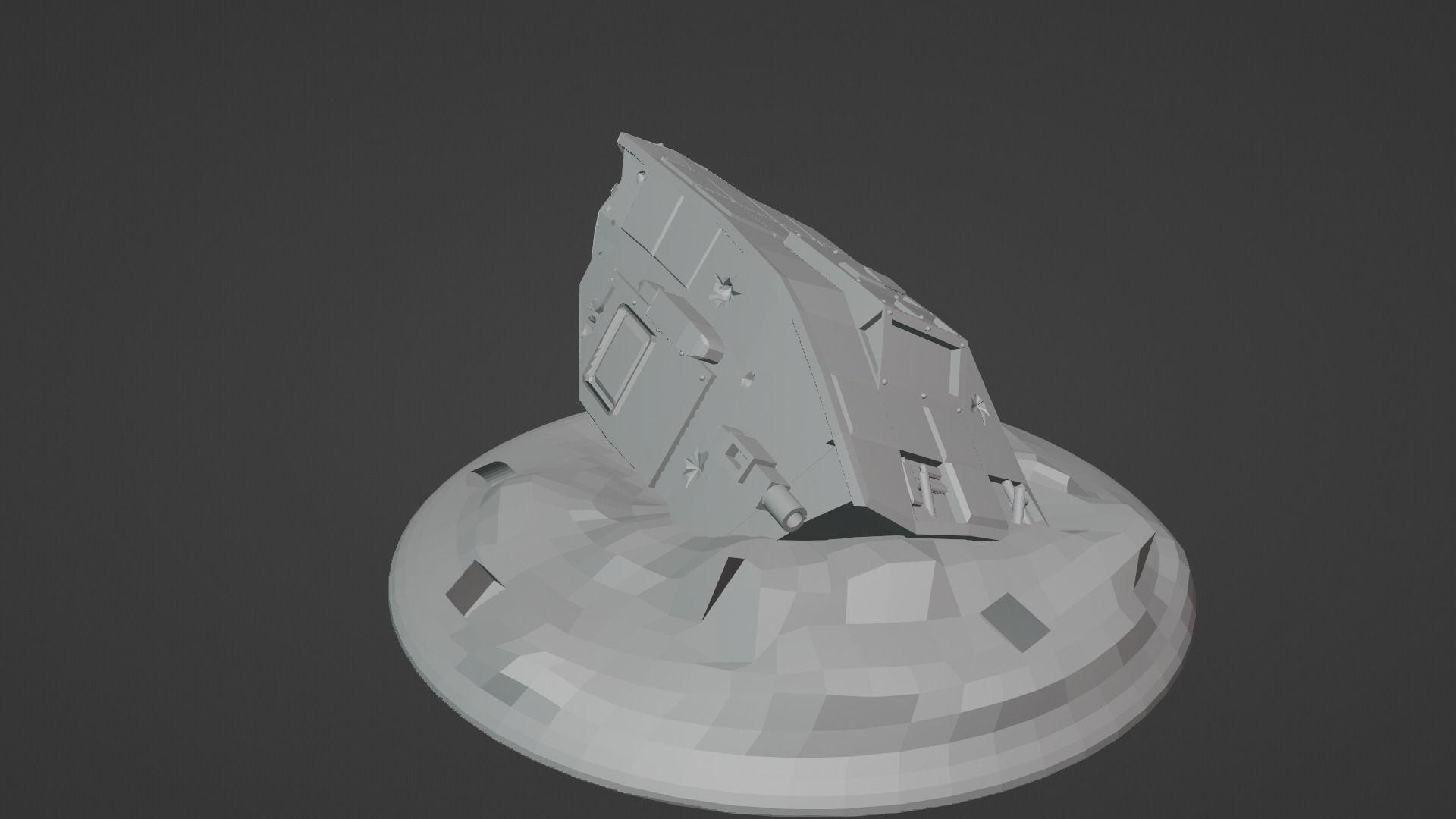 Crashed Space Ship 3D print model_6